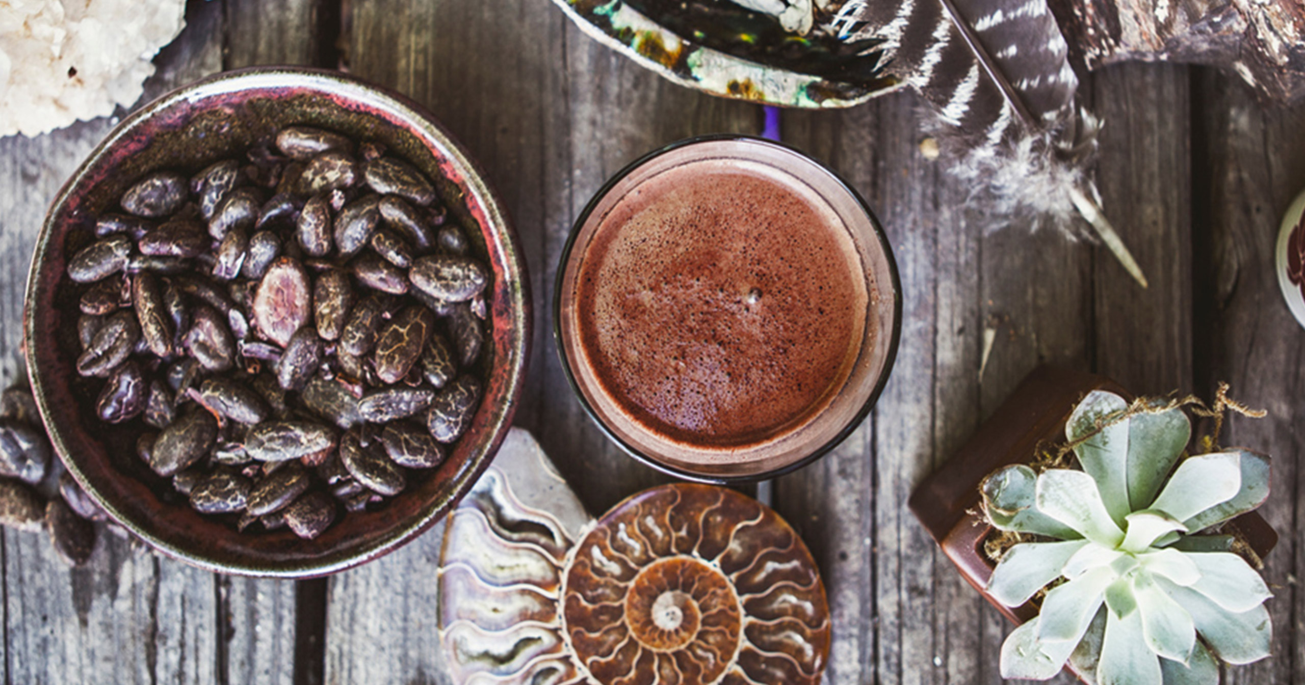 Shamans Cacao and other ritual items.